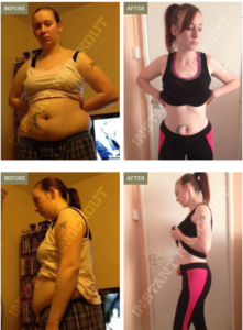 Before and after Katie used Instant Knockout fat burner