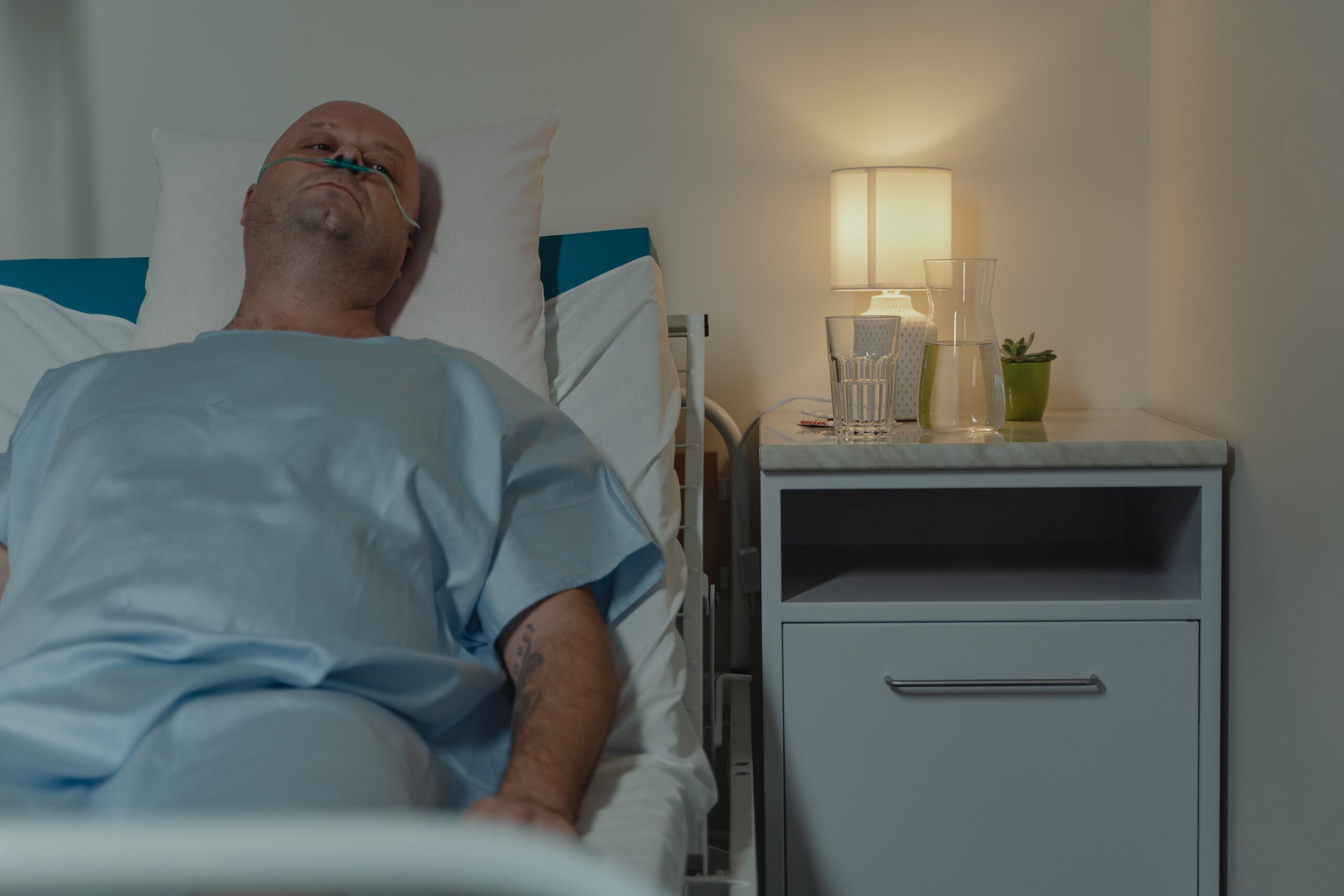 Cancer patient in hospital