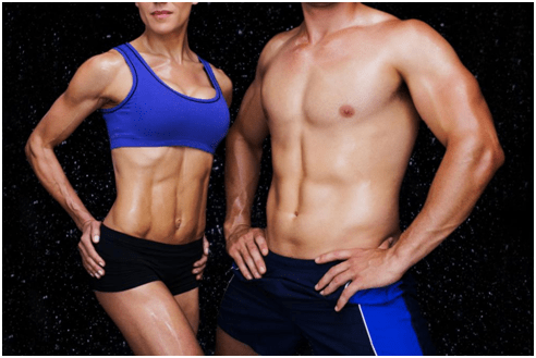 Man and woman on fat loss diet