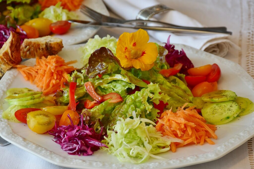 different salads on a plate